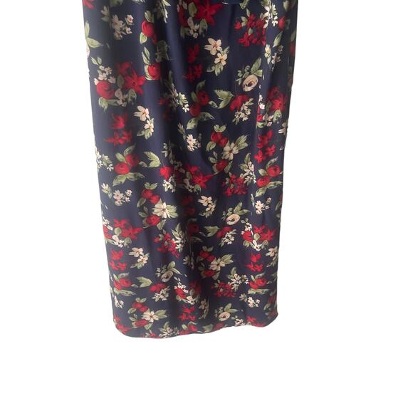 Ease Sport Vintage 90s Women's Size 8 Blue Floral Linen Blend Dress‎ & Cardigan - Picture 3 of 11